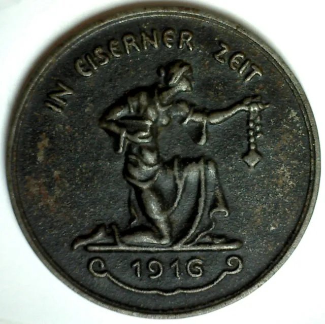 1916 WWI Contribution Medal Germany High Relief Beautiful Condition Iron I took
