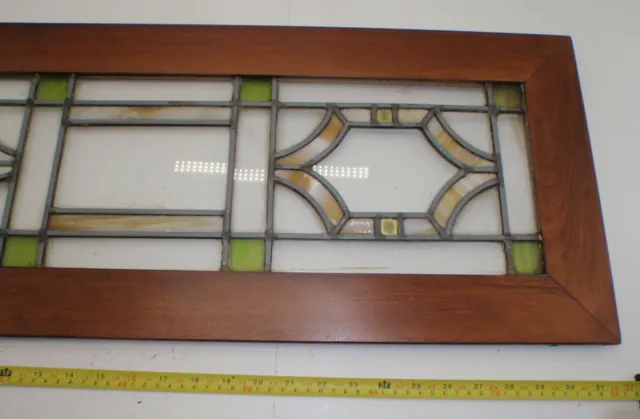 Stained Glass Wood Frame Window Hanging - Possibly Transom 8