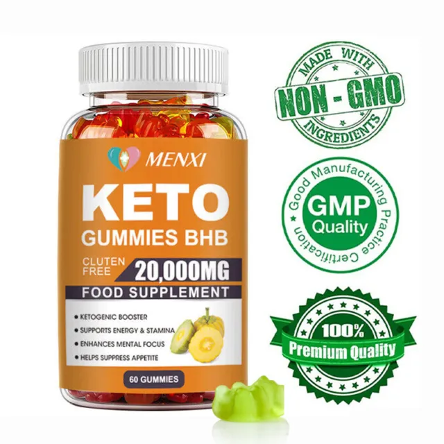 Gomitas adelgazantes Keto 20,000 mg vinagre de sidra de manzana ACV pérdida de peso, desintoxicación 60 píldoras