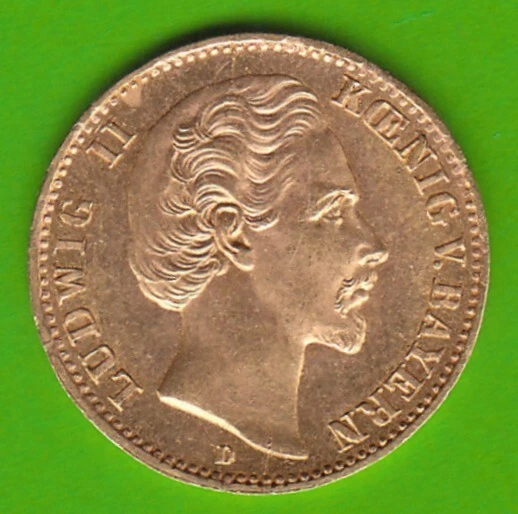 Coin Gold Bavaria 10 Mark 1874 Ludwig II Der Kini Almost Bu nswleipzig
