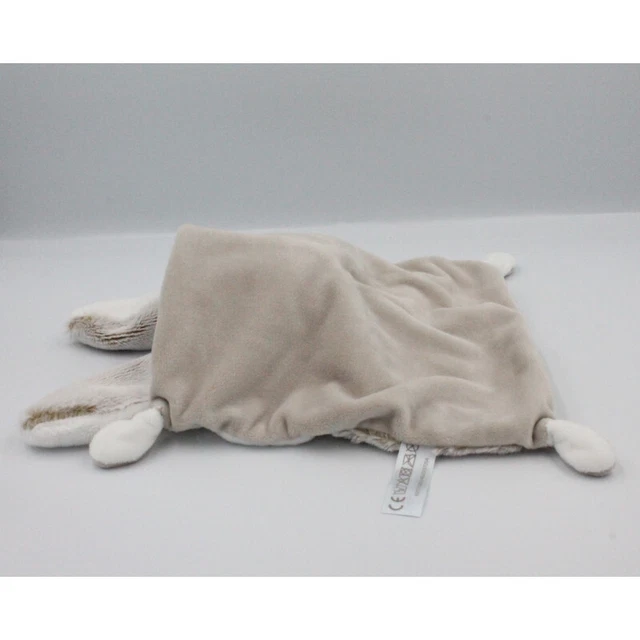 Doudou plat ours déguisé en lapin blanc gris marron SIMBA TOYS - 20821