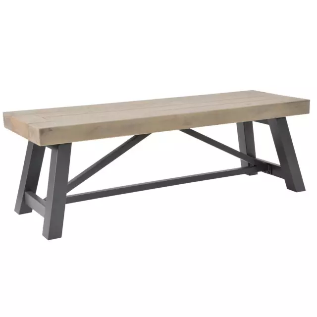 Rustic Finish Dining Bench Large 170cm Solid Pine Industrial Design