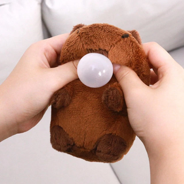 Porte-Clés Peluche Capybara Fraise - Jouet Doux Et Mignon - Cadeau Enfant - 12 Cm