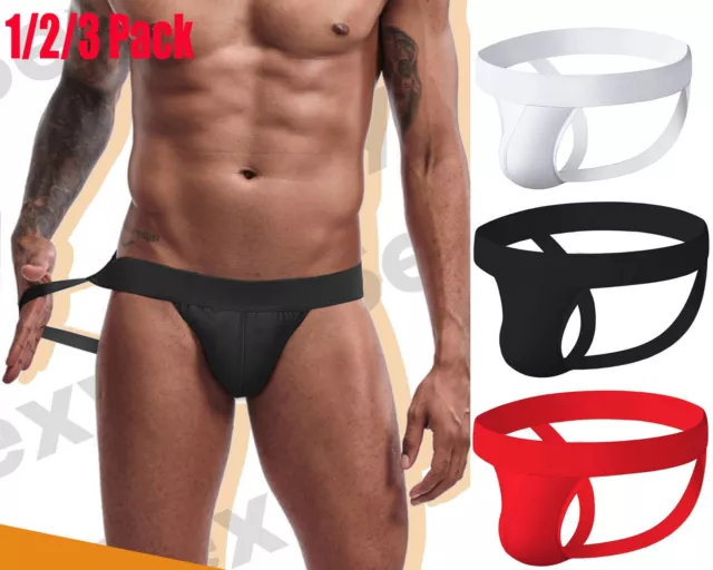 Men's Sexy Jockstrap Pouch Underwear G-string Thongs Briefs cottonPanties T-back