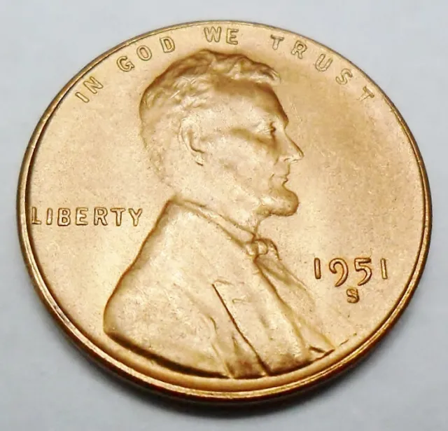 1951 S Lincoln Wheat Cent / Penny Coin   *FINE OR BETTER*   **FREE SHIPPING**