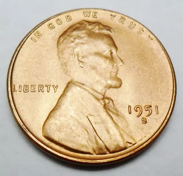 1951 S Lincoln Wheat Cent / Penny Coin   *FINE OR BETTER*   **FREE SHIPPING**