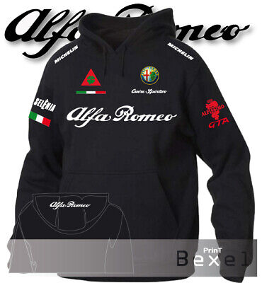 Felpa hoodie printed Alfa Romeo Cuore Sportivo 3 Alfissimo Biscione 7 colori N