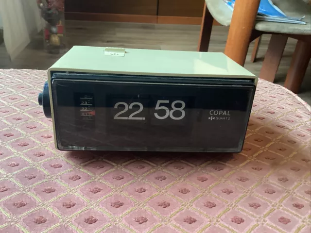 Vintage Flip Clock Copal QP 210 Made In Japan 🇯🇵 Sveglia ⏰ a Cartellini Design