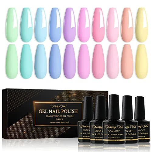 Shining She Vernis Semi Permanent Pastel 10 Couleurs Printemps été Vernis Sem...