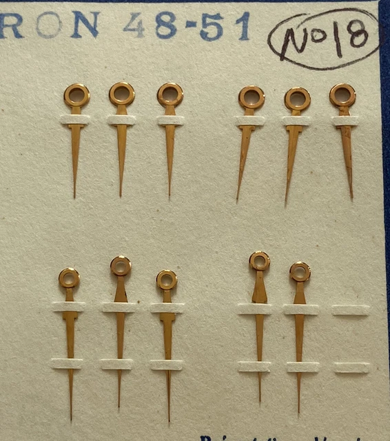 Aiguilles Heure/minute Landeron - Or Rose, Neuf De Stock (NOS), Modèles 48, 51, 148, Etc.