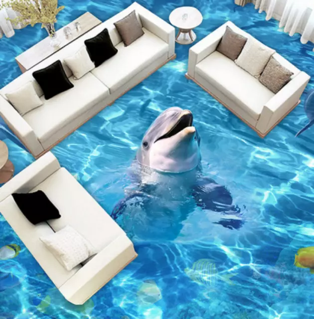 3D Shiny Sea Dolphin 46 Floor WallPaper Murals Wall Print Decal AJ WALLPAPER