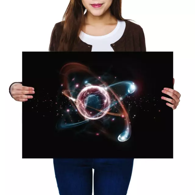 A2 | Atomic Particle Science Physics Size A2 Poster Print Photo Art Gift #12393