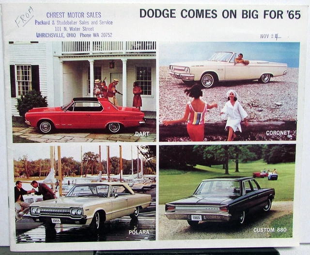 1965 Dodge Dealer Color Sales Brochure Full Line Dart Coronet Polara Custom 880