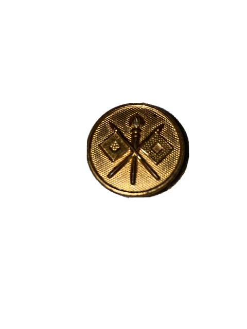 Signal Core Pin WW2 US ARMY Signal Corps Enlisted Collar Brass Insignia Pin Disc Screw ...
