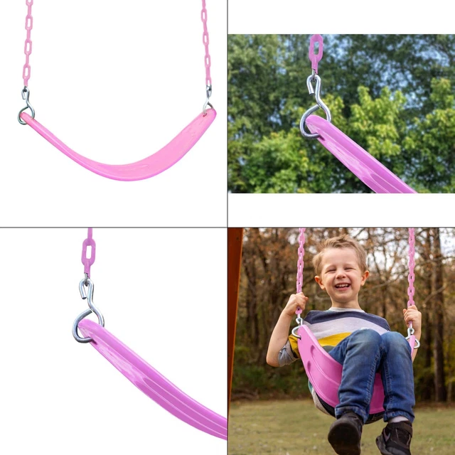 Extreme-duty Cotton Candy Belt Swing With Pink Chains | Plum Chain Set Outdoor