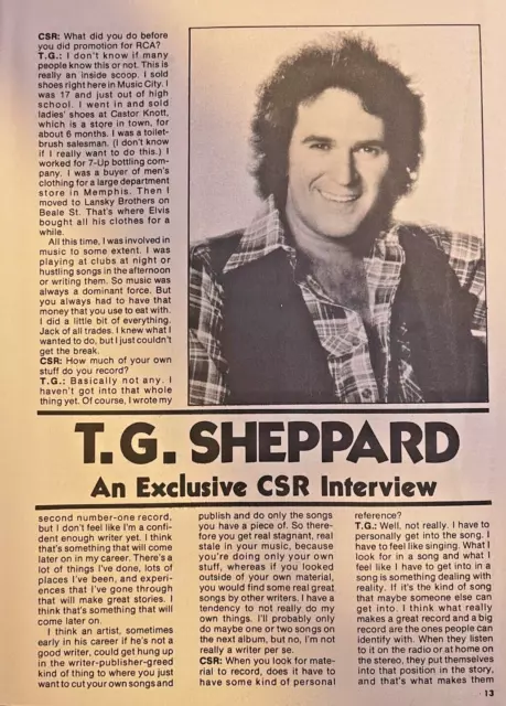 1980 Country Singer T. G. Sheppard An Interview