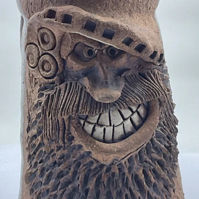 Studio Art Pottery Mug, Funny Ugly Face- Signed AP