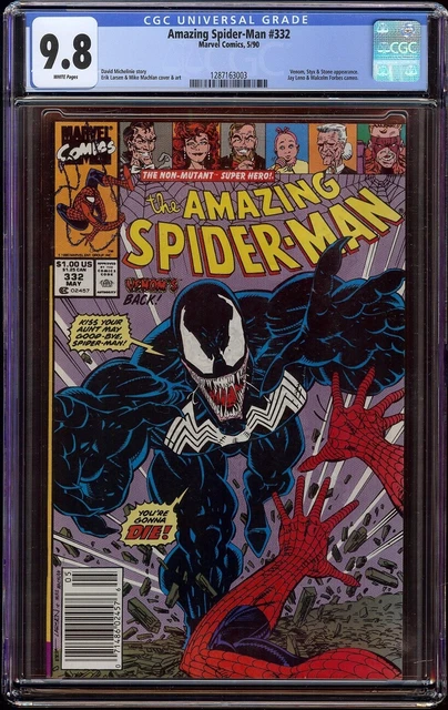 Amazing Spider-Man # 332 CGC 9.8 White (Marvel, 1990) Classic Venom cover