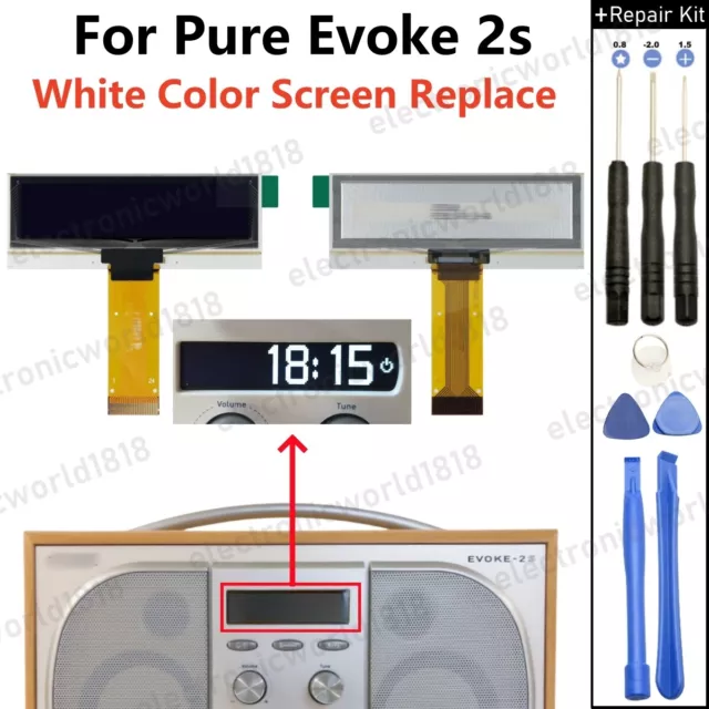 For PURE Evoke Marshall 2S DAB Stereo Radio White OLED Display Screen Repair NEU