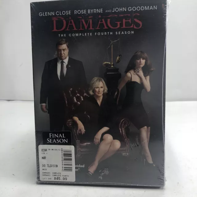 Damages  The Complete Fourth Season  Dvd 3 Disc Set  New  Sealed -Glenn Close