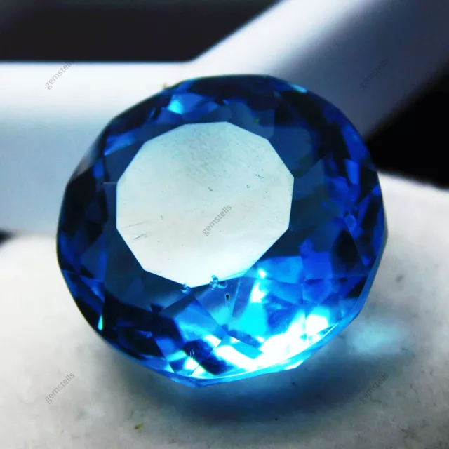 Natural Round Shape Ocean Blue Aquamarine 18 Ct Certified Loose Gemstone A++