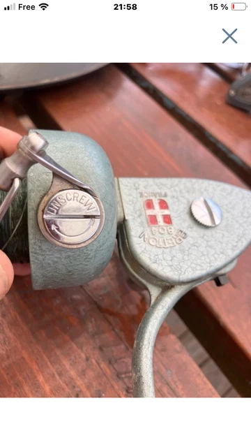 ancien moulinet de pêche BRETTON 804 DE LUXE vintage FONCTIONNE fishing