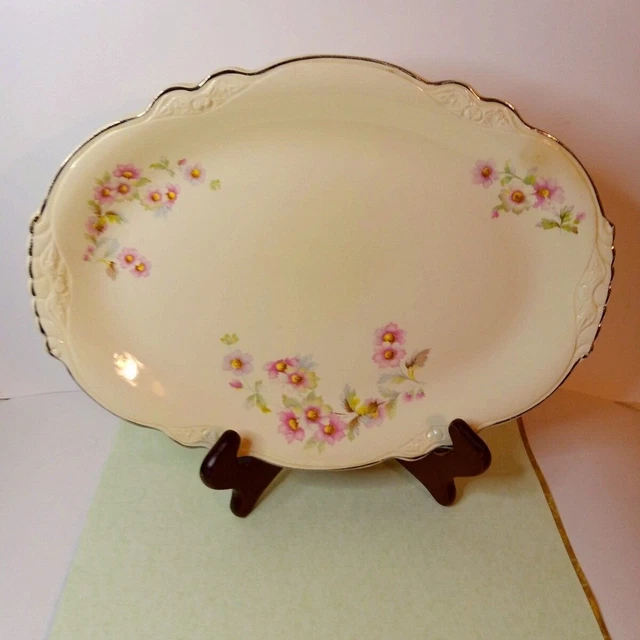 11 1/2" Oval Serving Platter Homer Laughlin Virginia Rose