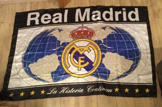 Drapeau Real Madrid Officiel 100x150cm - Collection Officielle - Polyester Haute Qualité