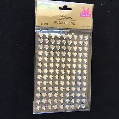 Set Of 5 (585pcs) Heart Self Adhesive Acrylic Rhinestone Stickers DIY Gemstones 6