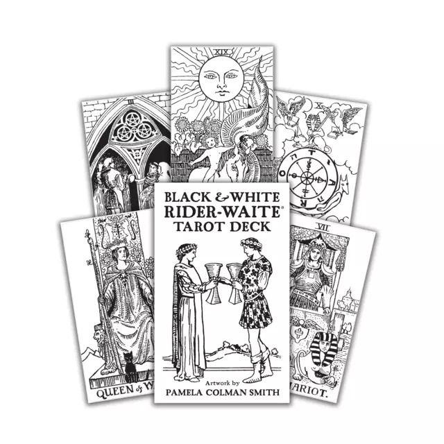 Black & White Rider-Waite Tarot Karten Deck & Buch-Set Us Games Systems Neu