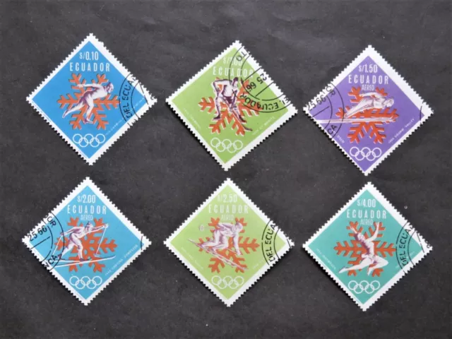 1966 Ecuador Mi-Nr. EC 1274-1279 Komplettsatz gestempelt Olymp. Spiele Grenoble