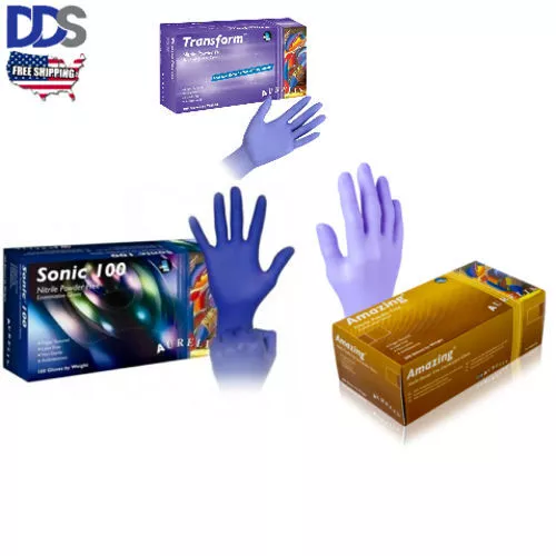 Nitrile Disposable Medical Exam Gloves 100 200 300 (Vinyl-Latex-Powder Free)