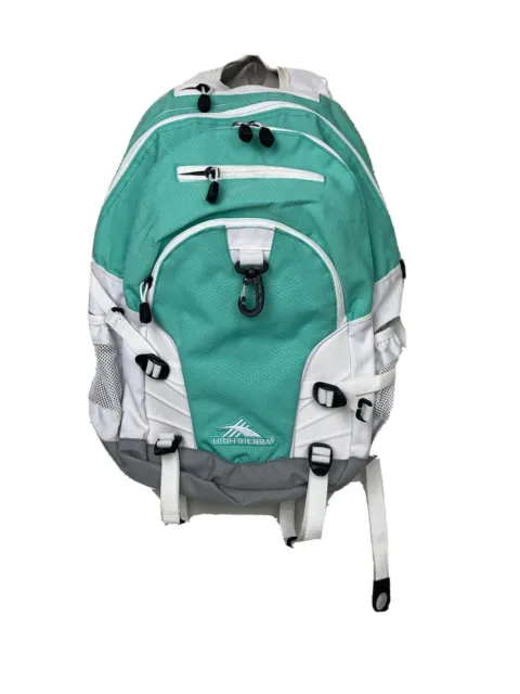 High Sierra Loop Backpack Bookbag Travel Bag Aquamarine With Flaws See Pics