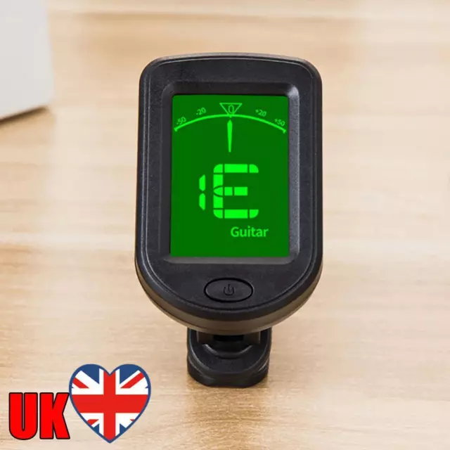 LCD Display Digital Clip-On Tone Tuner Bass Violin Ukulele Tuner Chromatic Tuner