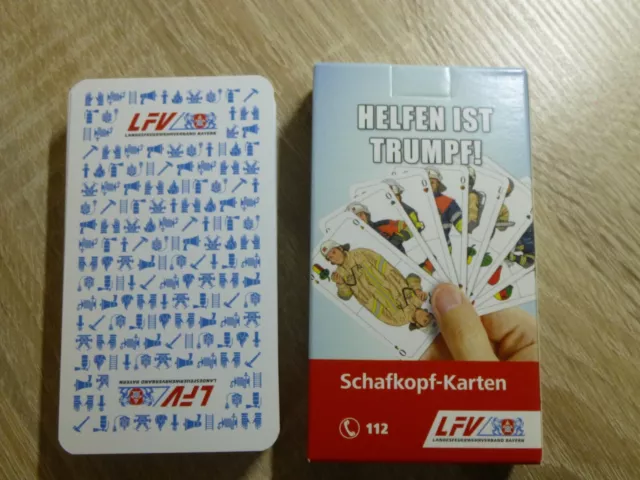 Schafkopf - Karten mit Feuerwehr Motiven / Spielkarten