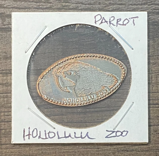 Honolulu Zoo Parrot Waikiki, Hawaii Hawaiian Elongated Penny Token