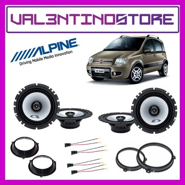 Kit 4 Casse Altoparlanti Alpine - Fiat Panda 2 serie - Anteriori e Posteriori 16
