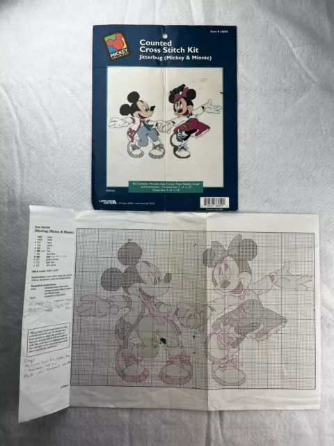Rare NEW Disney Catalog Mickey & Minnie Mouse Valentine’s Day Cross Stitch  Kit