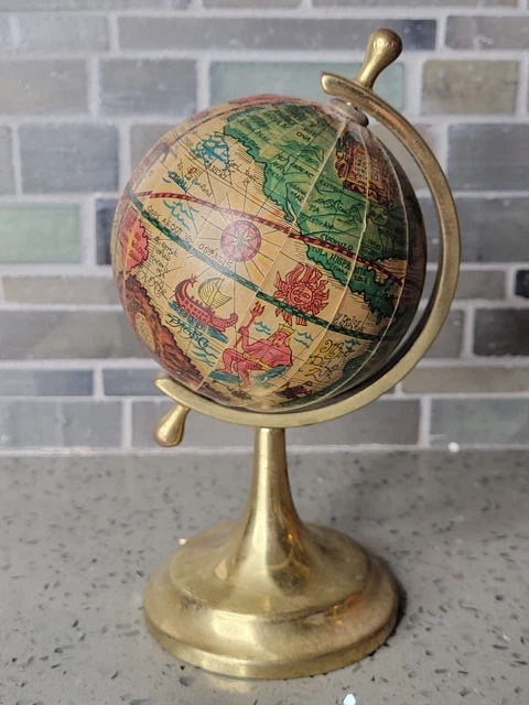 Base de latón decorativa pequeña de escritorio/estante estilo viejo mundo