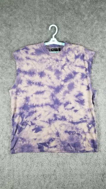 Asos Men Sz L Oversized Organic Tie Dye Tank Purple NWOT Crew Neck Sleeveless