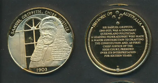 Australia: 1970s Samuel Griffith, Justice 44mm 39.5g Gilt Silver Medal, History