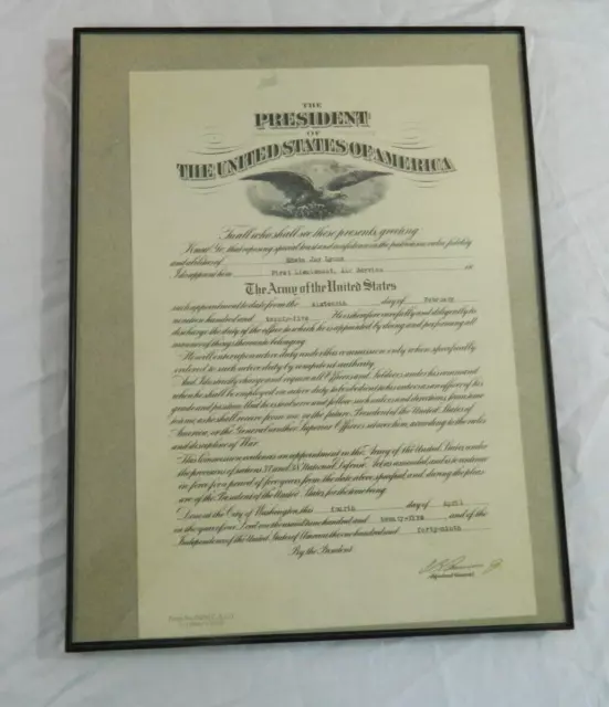 US Army Officer Reserve Corps Certificate 1st LT Air Services Signed AGO 1925