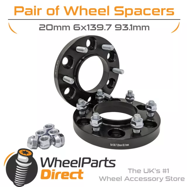 Wheel Spacers 20mm (4) Spacer Kit 6x139.7 93.1 +Nuts For Ford Ranger All Models