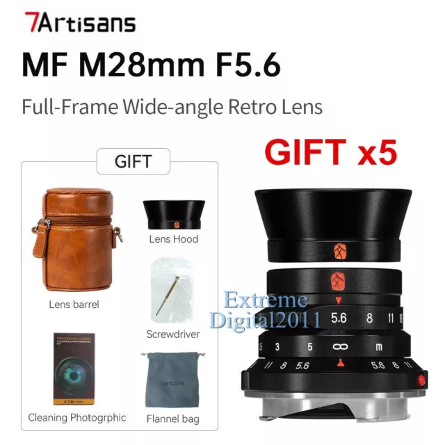 7artisans 28mm F5.6 Full Frame Wide Angle M Mount Lens for Leica M M6 M10 Camera