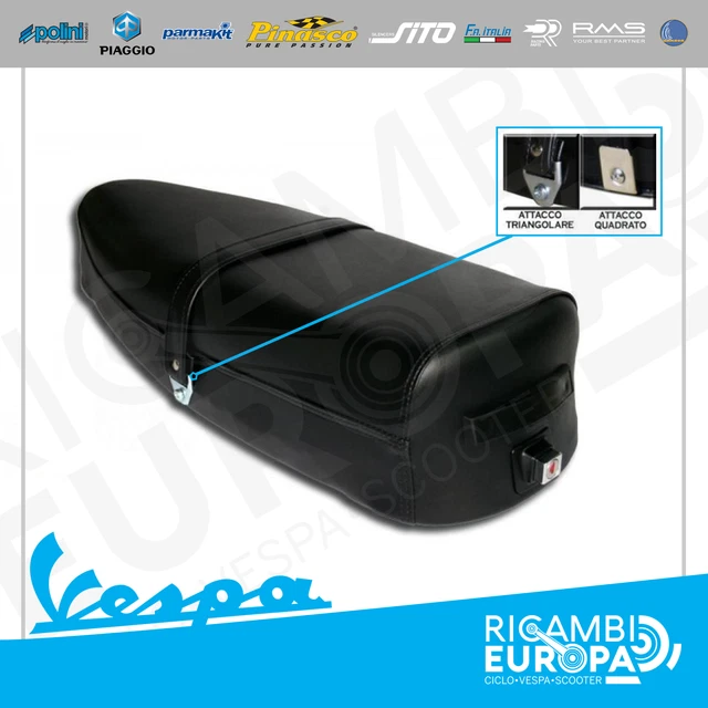 Selle Longue Marron Compatible Vespa PX PE 125 150 Elite Avec Serrure - Fond Plastique