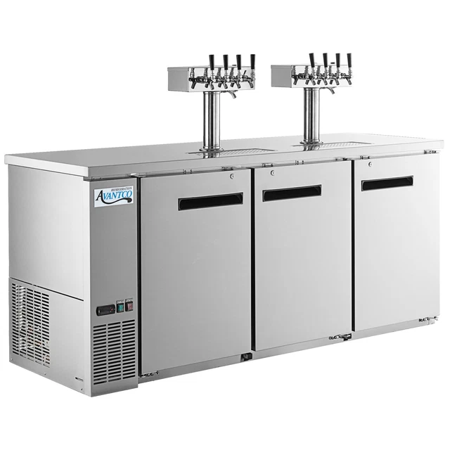 Kegerator / Beer Dispenser with 2 Quadruple Tap Towers - (4) 1/2 Keg Capacity