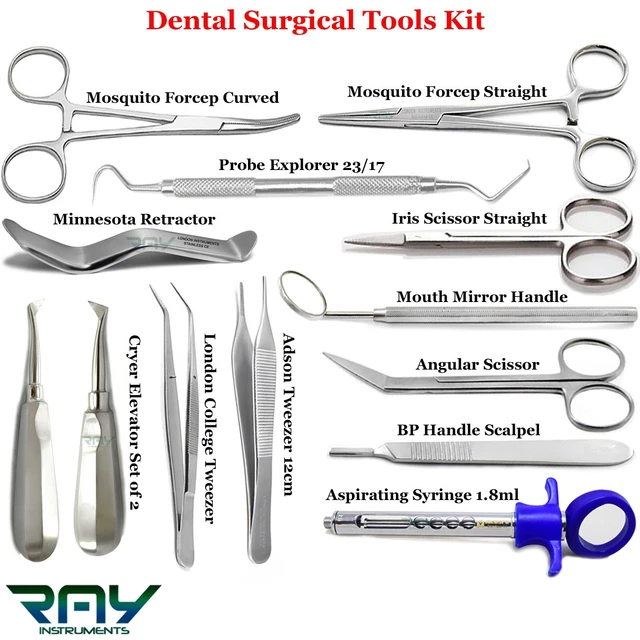 DENTAL SURGICAL INSTRUMENTS Kit Implant Oral Surgery Tooth Extraction