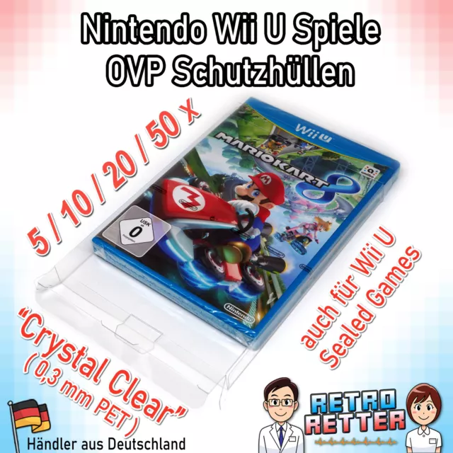 Nintendo Wii & Wii U #CrystalClear Spiele Schutzhüllen - OVP Game Box 0,3 mm