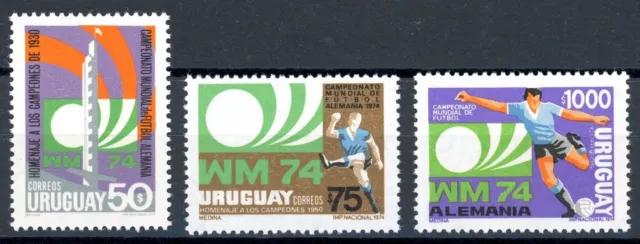 Uruguay 1302-1304 postfrisch Fußball WM 1974 #GB670