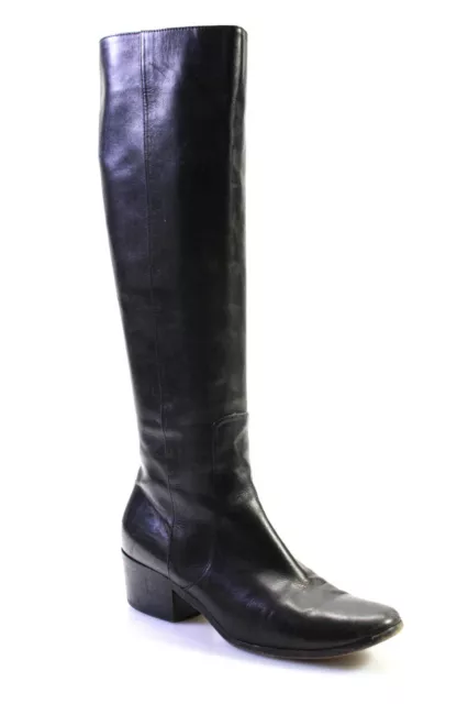 Jimmy Choo Womens Mid Heel Knee High Leather Boots Black Size 37 7